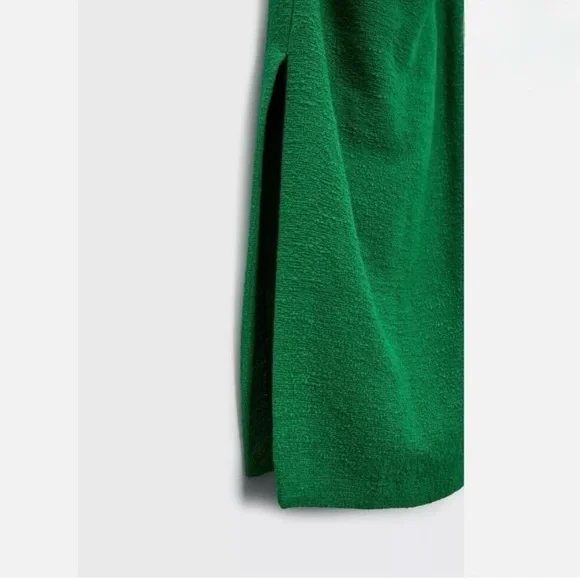 Zara Vibrant Green Tweed Midi Dress - Picture 4 of 10